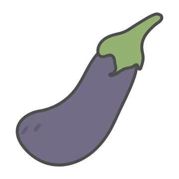 Eggplant flat vector illustration Stock Illustration