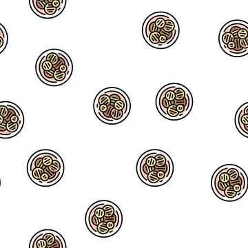 Eggplant grilled vector seamless pattern Stock Illustration
