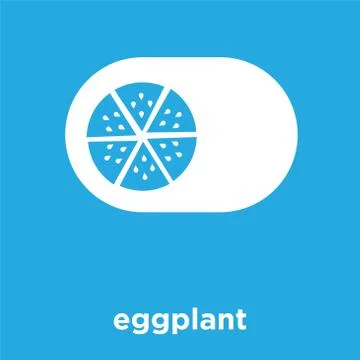 Eggplant icon isolated on blue background Stock Illustration