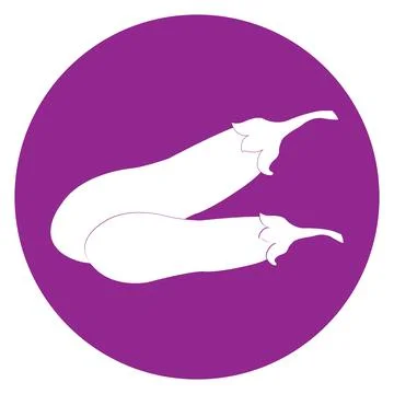 Eggplant icon logo design Stock Illustration