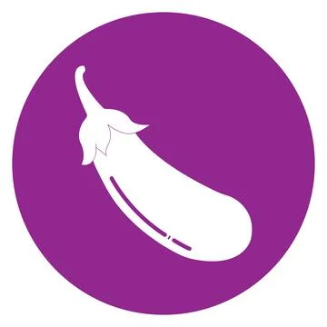 Eggplant icon logo design Stock Illustration