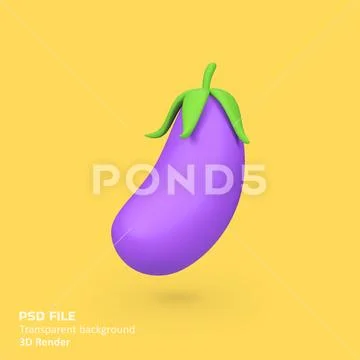 Eggplant isolated 3d render icon illustration PSD Template