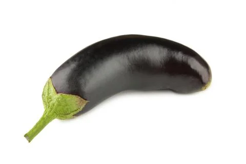 Eggplant isolated with clipping path on a white background Stock Photos