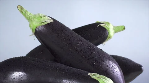 Eggplant isolated rotating on white/gray background Stock Footage 62368030