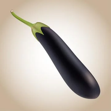 Eggplant isolated on a white background. Stock Illustration