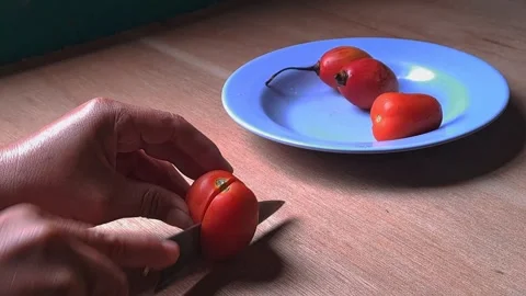 Eggplant juice mixed with tomatoes Stock Footage 243474778