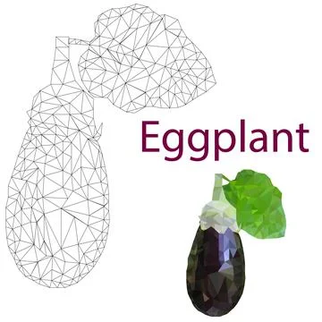 Eggplant Low Poly Stock Illustration
