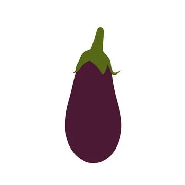 Eggplant Minimalist Vector Illustration Stock Illustration