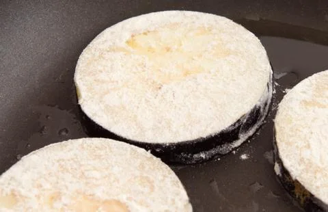 Eggplant in the pan Stock Photos