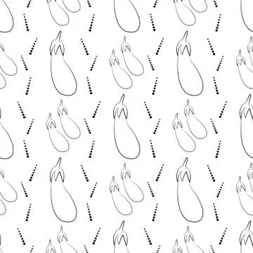 Eggplant pattern. Black outline coloring pages Stockillustratie
