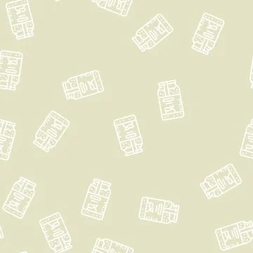 Eggplant pulp line seamless pattern Stock Illustration