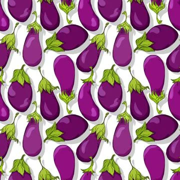Eggplant repeating pattern Illustrazione stock