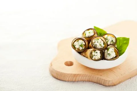 Eggplant rolls Stock Photos