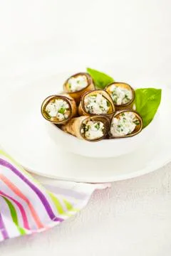 Eggplant rolls Stock Photos