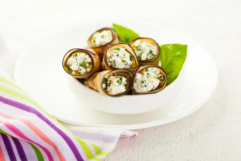 Eggplant rolls Stock Photos