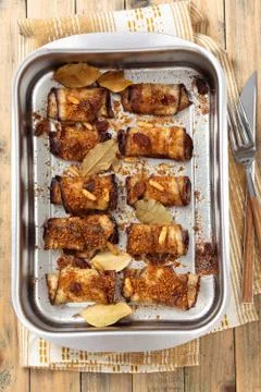 Eggplant rolls. Stock Photos