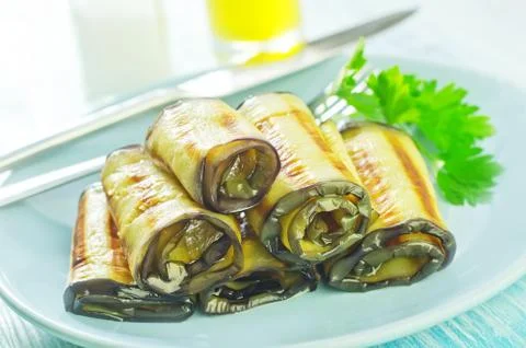 Eggplant rolls Stock Photos