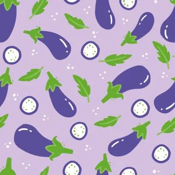 Eggplant seamless pattern illustration Stock Illustration
