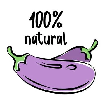 Eggplant sketch logo. Vector illustration. Stock Illustration