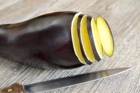 Eggplant sliced Stock Photos