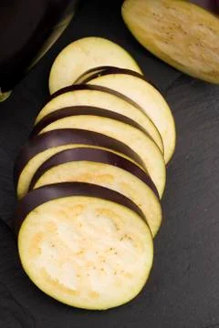 Eggplant slices Stock Photos