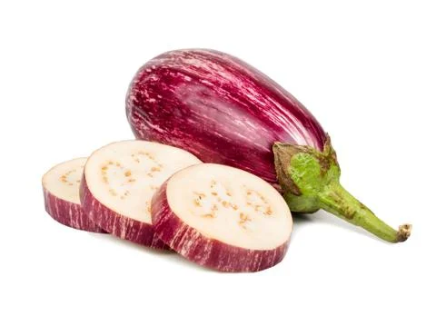 Eggplant with slices Stock Photos