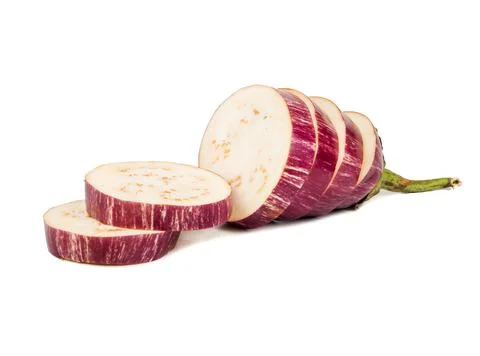 Eggplant with slices Stock Photos