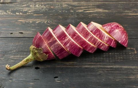 Eggplant with slices Stock Photos