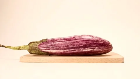 Eggplant. Stop motion animation. Stock Footage 137450447