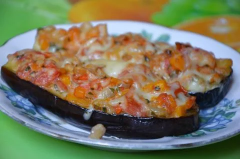 Eggplant stuffed Stock Photos