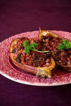 Eggplant stuffed Stock Photos