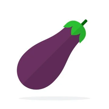 Eggplant vector flat material design isolated object on white background. Stock Illustration