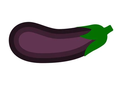 Eggplant.  Vector graphics on a white background. Stock Illustration