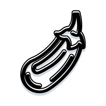 Eggplant vector simple outline icon illustration Stock Illustration