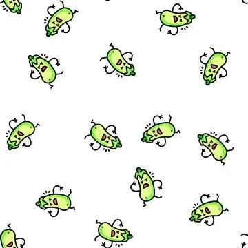 Eggplant vegetable character vector seamless pattern Stock Illustration