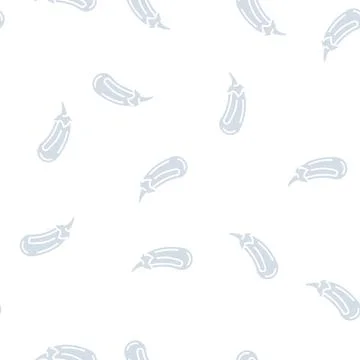 Eggplant vegetable glyph seamless pattern Stock Illustration