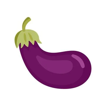 Eggplant vegetable isolated vector color Stock Illustration