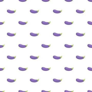 Eggplant vegetable pattern creating a seamless background Stock Illustration