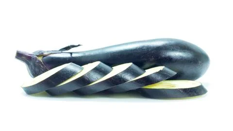 Eggplant vegetable slice with raw material Stock Photos