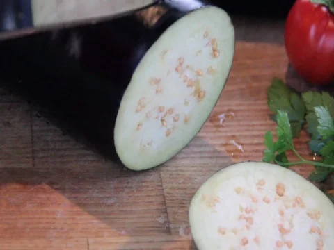 Eggplant vegetables cut Stock Footage 78242098
