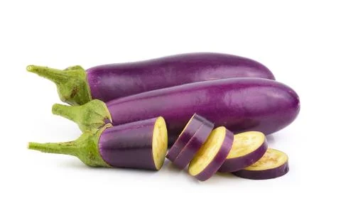 Eggplant on white background Stock-Fotos