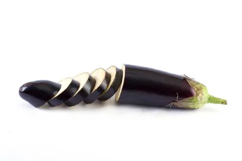 The eggplant on white background Stock Photos