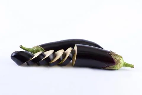 The eggplant on white background Stock-Fotos