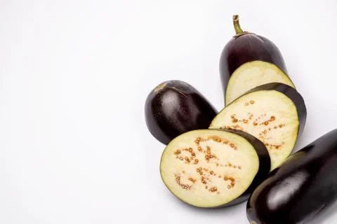 Eggplant on a white background Stock Photos