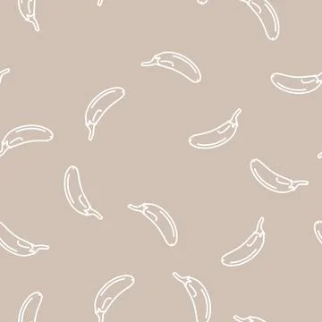 Eggplant white line seamless pattern イラスト素材