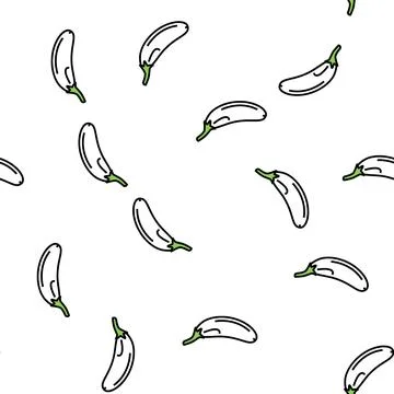 Eggplant white vector seamless pattern Stock Illustration