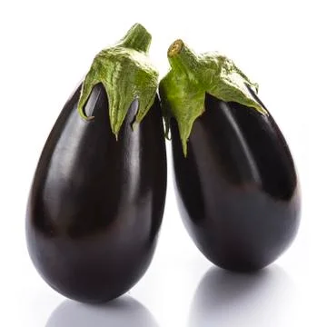Eggplants isolated on a white background Stock Photos