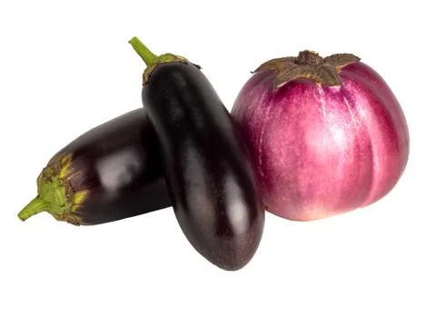 Eggplants isolated on white background Stock Photos