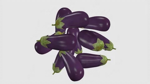 Eggplants rotate in transparent background 動画素材 148496056