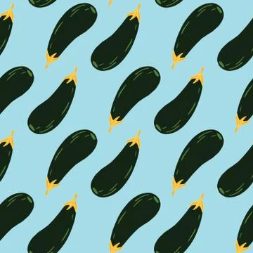 Eggplants seamless pattern. Aubergines wallpaper. Illustrazione stock
